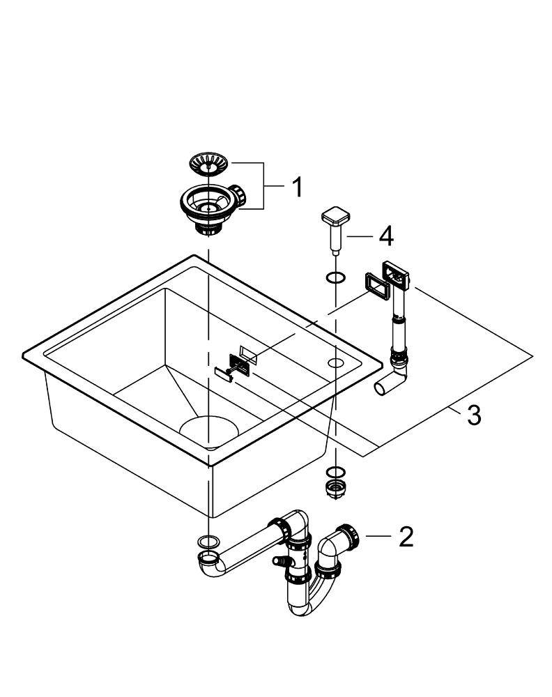 Кухонная мойка Grohe K700U 31651AT0 56 см серый гранит