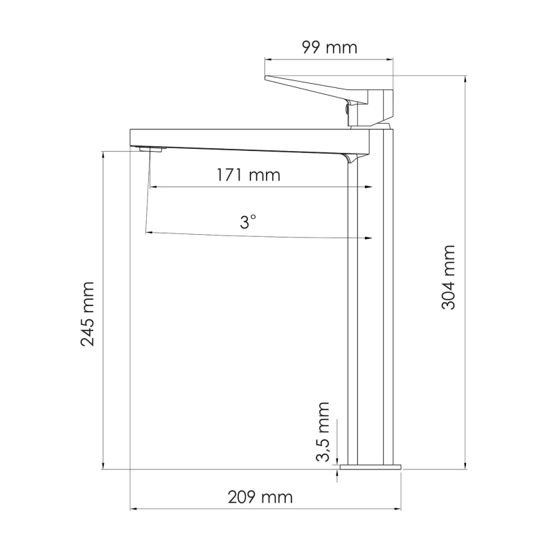 Смеситель для раковины WasserKRAFT Weil 2303H, белый матовый