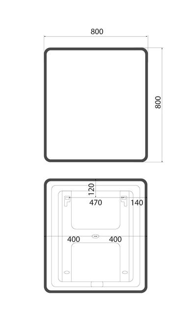 Зеркало Iddis Cloud X 80x80 см с подсветкой, антипар CLX80T0i98