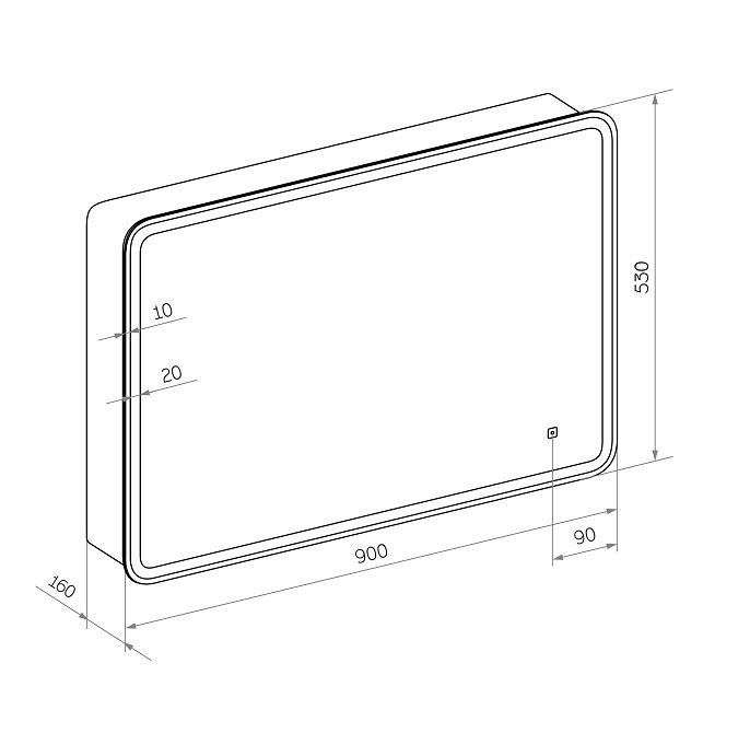 Зеркальный шкаф Континент Tokio LED 90x53 с подсветкой, МВК010