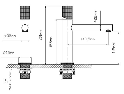 Смеситель для раковины Vincea Groove VBF-4G1