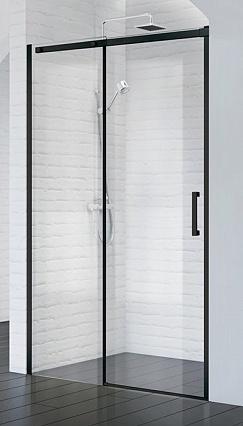 Душевая дверь BelBagno ACQUA-BF-1-130-C-NERO 130x195 прозрачная, черный