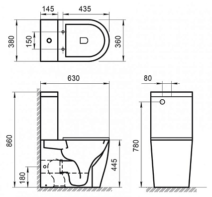 Чаша для унитаза BelBagno Etna BB2157CPR безободковая