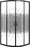 Душевой уголок Мономах ДУ 70/180 МЗ BL 70x70 прозрачное с рисунком, черный, 10000008596