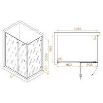 Душевой уголок RGW Stilvol SV-040B 150x100 черный, прозрачное 353204050-14