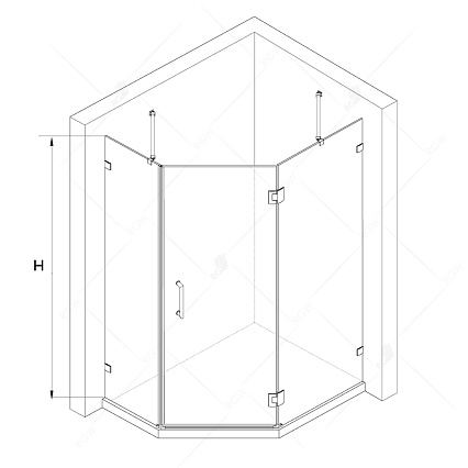 Душевой уголок RGW Hotel HO-092R 80x100, прозрачное, правый