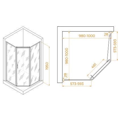 Душевой уголок RGW Passage PA-86S 100x100 хром, прозрачное 38088600-111