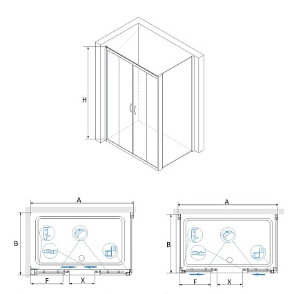 Душевой уголок RGW Passage PA-41 170x80 хром, матовое