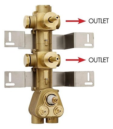 Скрытая часть смесителя Bossini Oki/Cube Z030201 термостат, на 2 выхода
