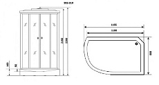 Душевая кабина Niagara NG-903-01R 120x80 стекло тонированное, R