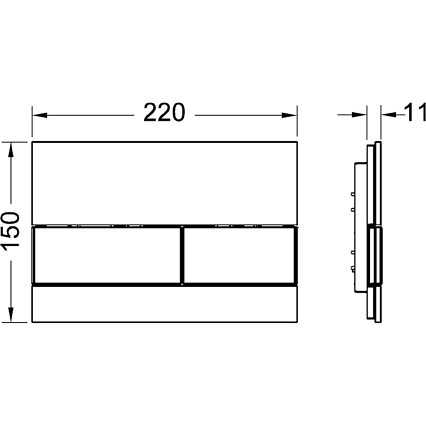 Кнопка смыва TECE Square 9240803 стекло, мятный зеленый/белый