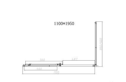 Душевой уголок Vincea Slim-N VSR-4SN9011CGB 110x90 черный, стекло тонированное