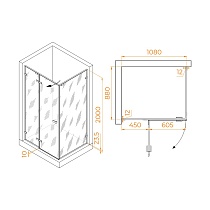 Душевой уголок RGW Stilvol SV-040Gr 110x90 серый, матовое 353204019-210