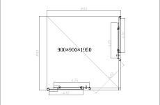 Душевой уголок Vincea Slim-N VSS-4SN900CLGM 90x90 вороненая сталь, прозрачное