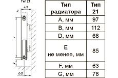 Отопительный стальной панельный радиатор Primoclima тип vc21 в500, д400 VC21 500х400