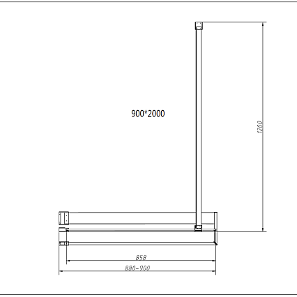 Душевая перегородка Vincea Walk-In VSW-4HR900CL 90x200 хром, прозрачное