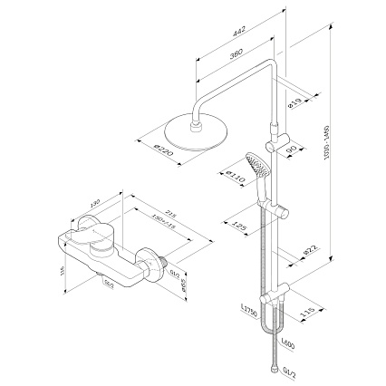 Душевой набор AM.PM X-Joy F43885A24 белый