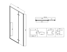 Душевая дверь Vincea Slim-N VDPH-5SN100CLGM 100x1950 вороненая сталь, прозрачная