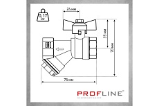 Кран фильтр PROFLINE 1/2 ВВ бабочка никель УТ-00044904