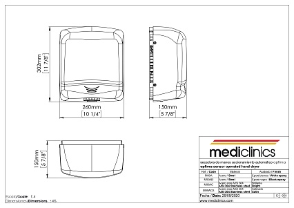 Сушилка для рук Mediclinics Optima M99ACS хром матовый