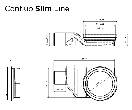 Душевой лоток Pestan Confluo Slim Line 450 хром матовый