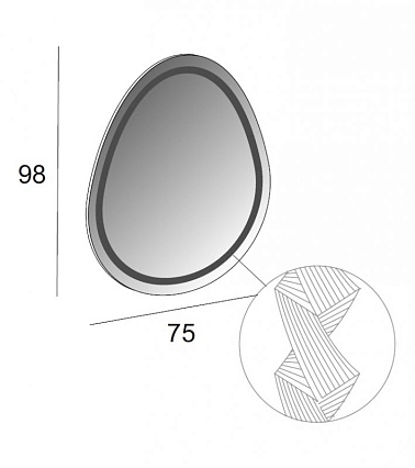 Зеркало Cezares 98x75 см 44777 с подсветкой