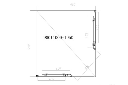 Душевой уголок Vincea Slim-N VSS-4SN9010CLG 100x90 брашированное золото, прозрачное