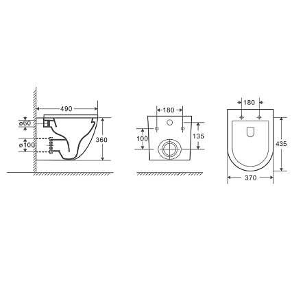 Подвесной унитаз D&K Matrix DT1396516 безободковый, микролифт