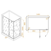 Душевой уголок RGW Stilvol SV-040 150x90 хром, матовое 353204059-21