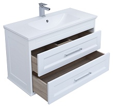 Мебель для ванной Aquanet Бостон 100 см белый матовый, ручки хром