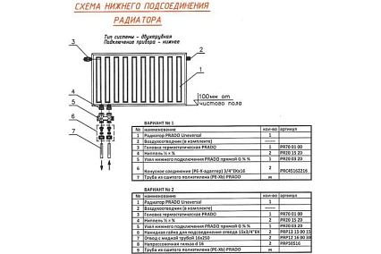 Стальной панельный радиатор Prado UNIVERSAL 20x300x3000 U203003000