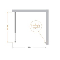 Душевая перегородка Belbagno KRAFT-L-1-100-C-NERO 100x195 прозрачная, черный