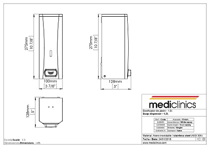 Диспенсер для мыла Mediclinics DJ0040B черный