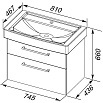 Тумба с раковиной Dreja.rus Q Max 80 см белый глянец