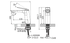 Смеситель для раковины Arrow AMP1145H черный матовый