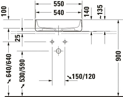 Раковина Duravit Zencha 2373551379 55 см матовый черный