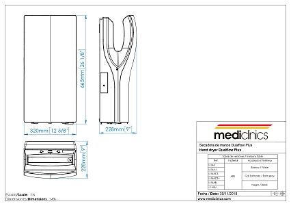 Сушилка для рук Mediclinics Dualflow Plus M14AB черный