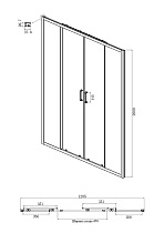 Душевая дверь Ambassador Forsa 130x195 17021108AX прозрачная, хром
