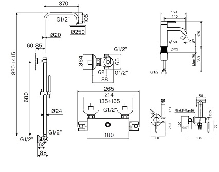 Душевой набор Plumberia IXO KITZXO6302CR53 хром