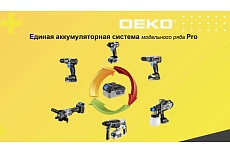 Углошлифовальная бесщеточная машина Deko DKAG20, 20В, 2х5.0Ач 063-4028