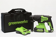 Аккумуляторный бесщеточный перфоратор GreenWorks GD24SDS2K4 3803007UB