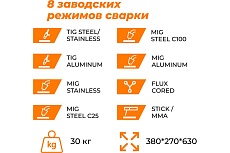 Сварочный полуавтомат Everlast lightning mts 225 (mig/tig/stick) 2EV225MTS