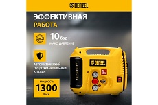 Воздушный компрессор Denzel dl1300, 10 бар, 1,3 квт, 180 л/мин, 5 л, с набором аксессуаров 58011