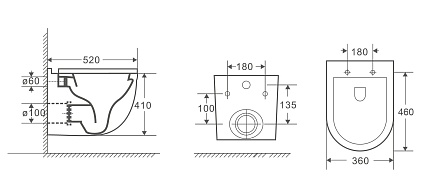 Комплект Weltwasser 10000010663 унитаз Heimbach 041 GL-WT + инсталляция + кнопка Amberg RD-CR