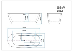 Акриловая ванна Black&White Swan SB330 Grey 170x78 серый