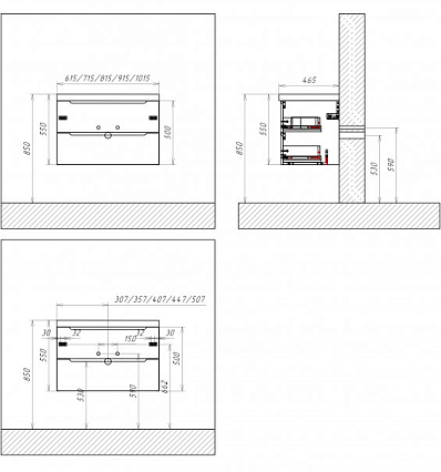 Тумба со столешницей BelBagno Etna 60 см Rovere Grigio