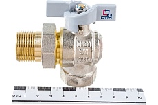 Шаровой угловой кран для воды СТМ СТАНДАРТ 3/4&quot;, с накидной гайкой, бабочка CWALM034