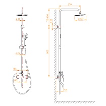 Душевая стойка RGW Shower Panels SP-24B черный 59140124-04