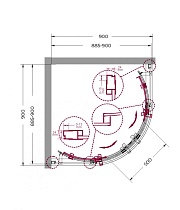 Душевой уголок BelBagno MARINO-R-2-90-C-Cr 90x90 прозрачный, хром