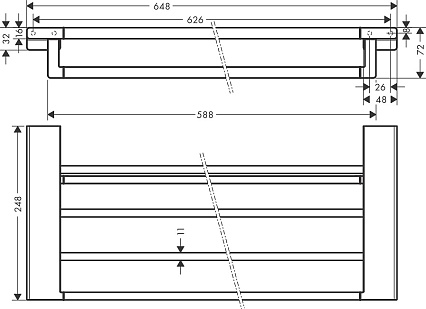 Полка Hansgrohe AddStoris 41751340 шлифованный черный хром